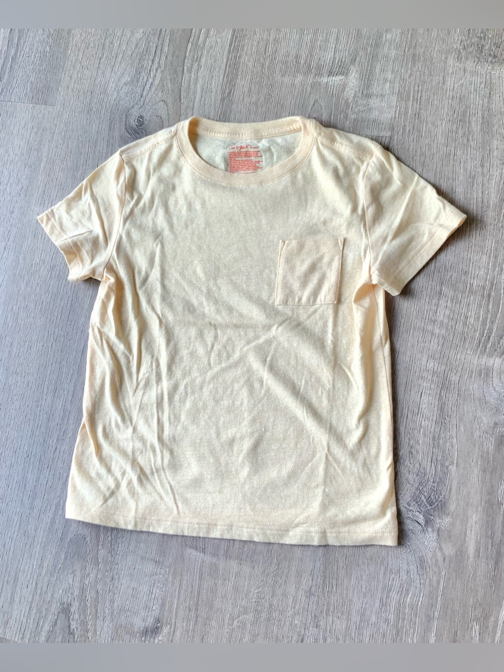 Cat & Jack Yellow Short-Sleeve Pocket Tee Small 6/7